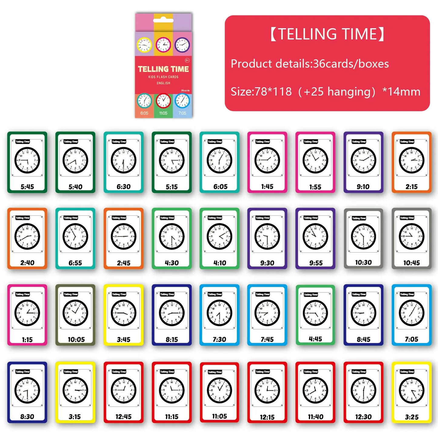 Educational animal flash cards for kids showing full card set contents