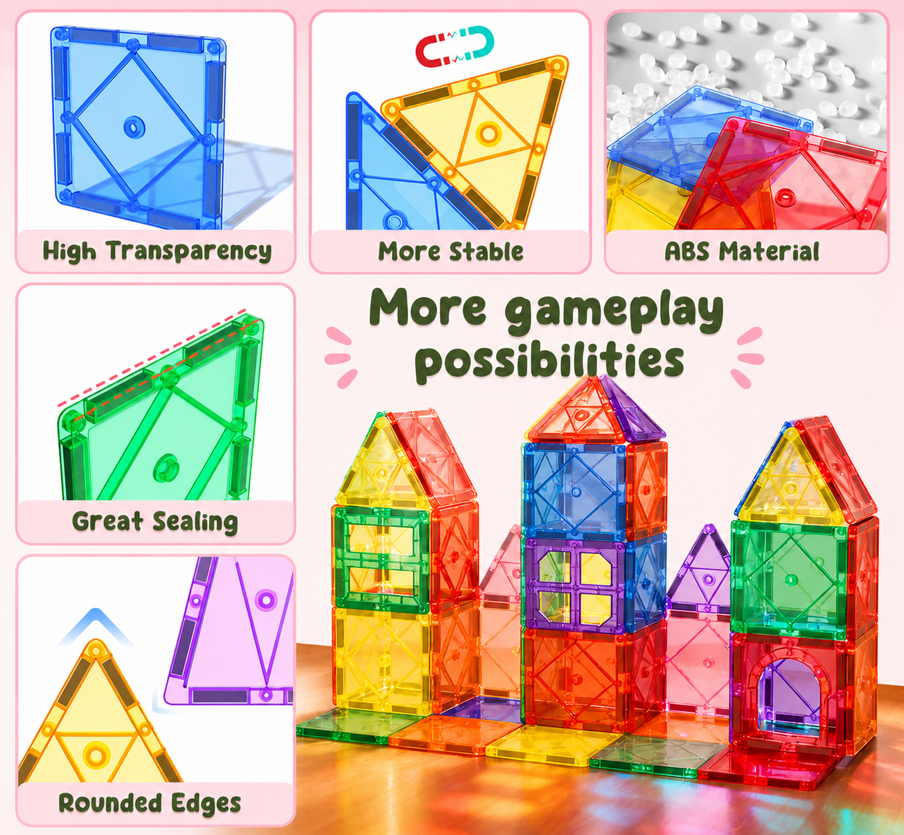 Alti magnetic building blocks classic edition full set for ages 3 to 12