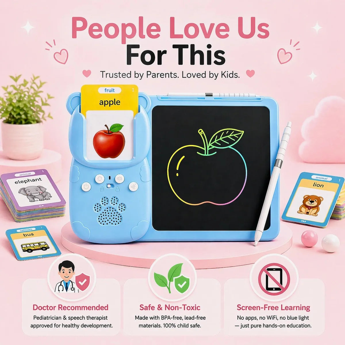 SmartTalk toddler learning tablet pediatrician approved speech development toy