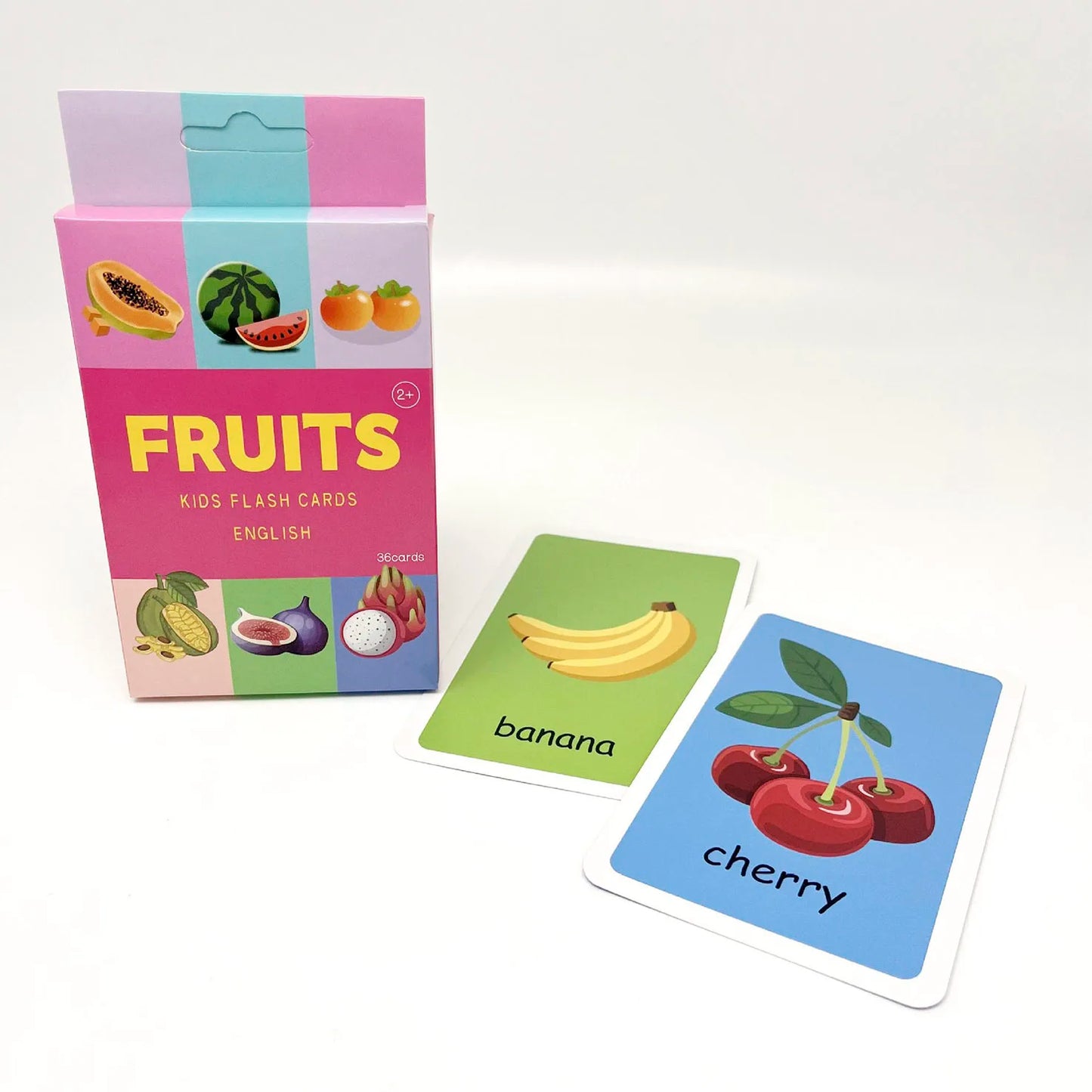 Montessori flash cards showing animal shapes and colours for ages 2 to 5