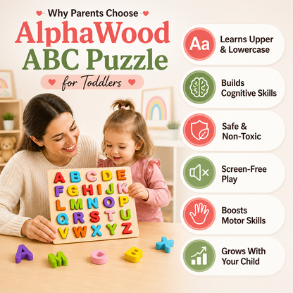 Chunky wooden alphabet puzzle for toddlers screen-free letter learning ages 2 to 5