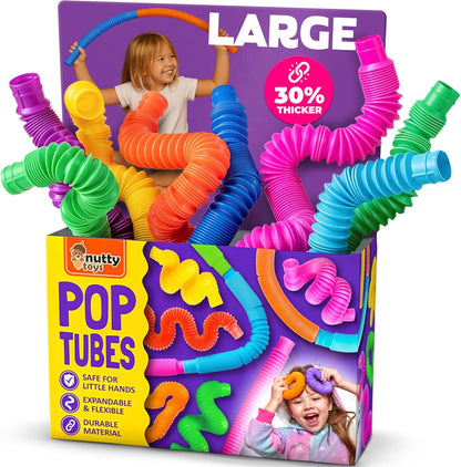 Large 8-pack sensory pop tubes for kids ADHD autism fidget learning toy